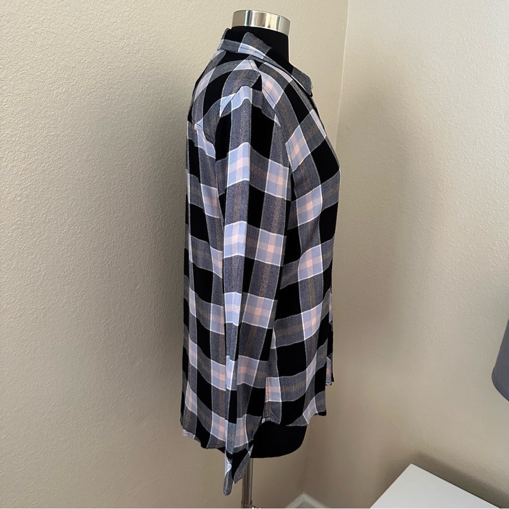 Rails Hunter In Onyx Perwinkle Blush Button Up Lo… - image 6